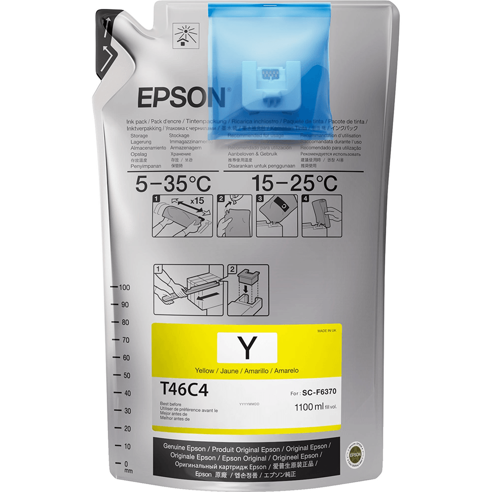 TINTA EPSON T46C4 AMARILLO ULTRACHROME DS F6370SE F6370PE F9470HPE F9470PE 1000ML C13T46C420