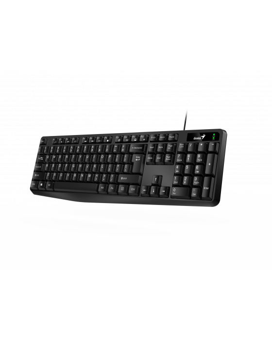 TECLADO GENIUS KB 117 NEGRO USB RESITENTE DERRAMES