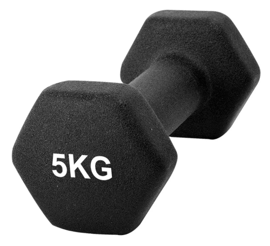 Dumbbell Pesa Hexagonal 5 Kg Negro