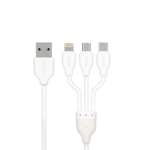 CABLE WESDAR T39 3 EN 1IPHONE/MICRO USB/ TIPO C