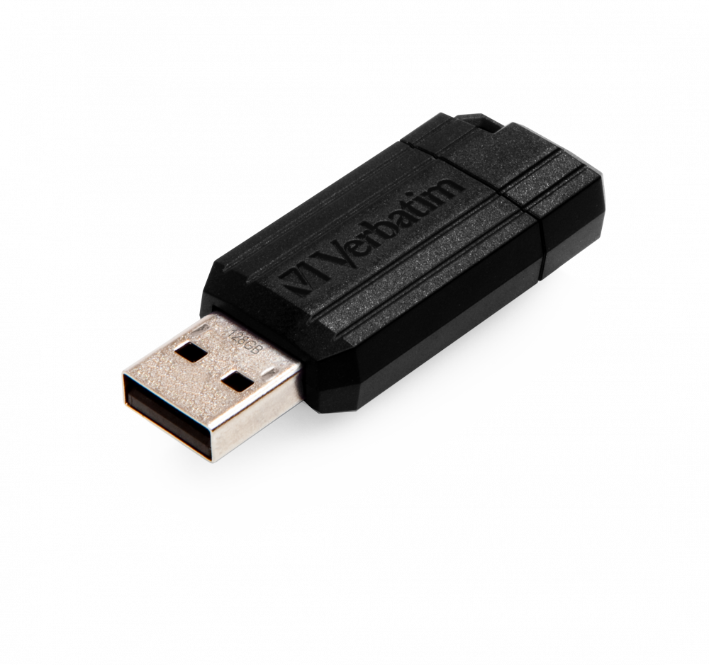 FLASH MEMORY VERBATIM 128GB PINSTRIPE NEGRO USB 2 0