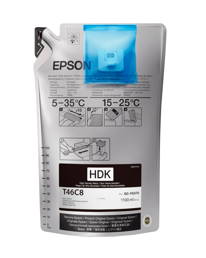 TINTA EPSON T46C8 NEGRO ULTRACHROME SURECOLOR F6370SE F6370PE F9470HPE F9470PE 1000ML C13T46C820