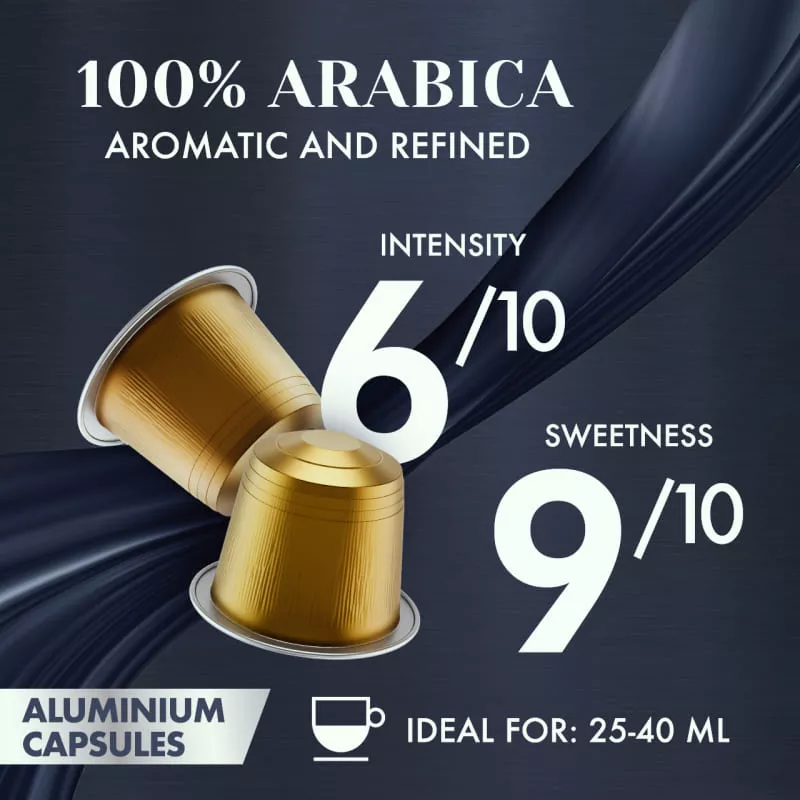 100% Arábica - Cápsula de aluminio compatible con máquina Nespresso®* - Borbone