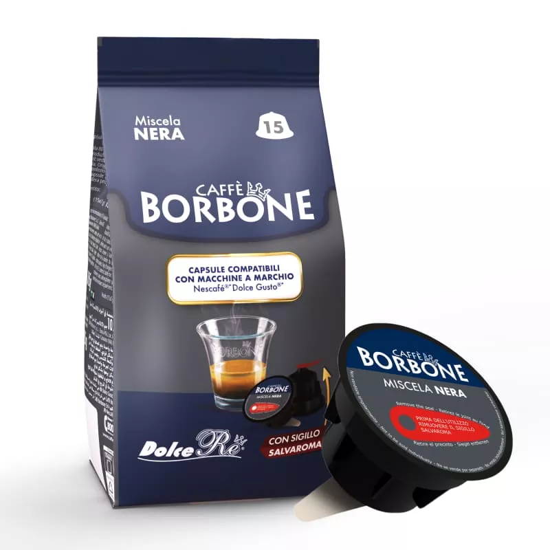 Black Blend - Cápsula compatible con máquina de café Nescafé®* y Dolce Gusto®* - Borbone