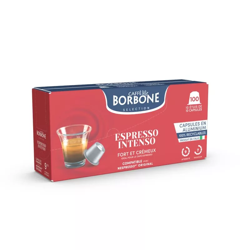 Espresso Intenso - Cápsula de aluminio compatible con máquina Nespresso®* - Borbone
