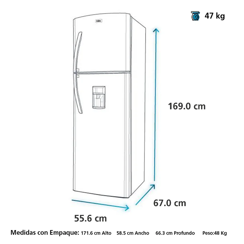 Refrigeradora Mabe No Frost 250Lt (RMA250FHEL1)