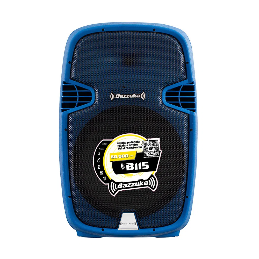 Parlante Bazzuka B115 Azul 80,000w / 150w RMS