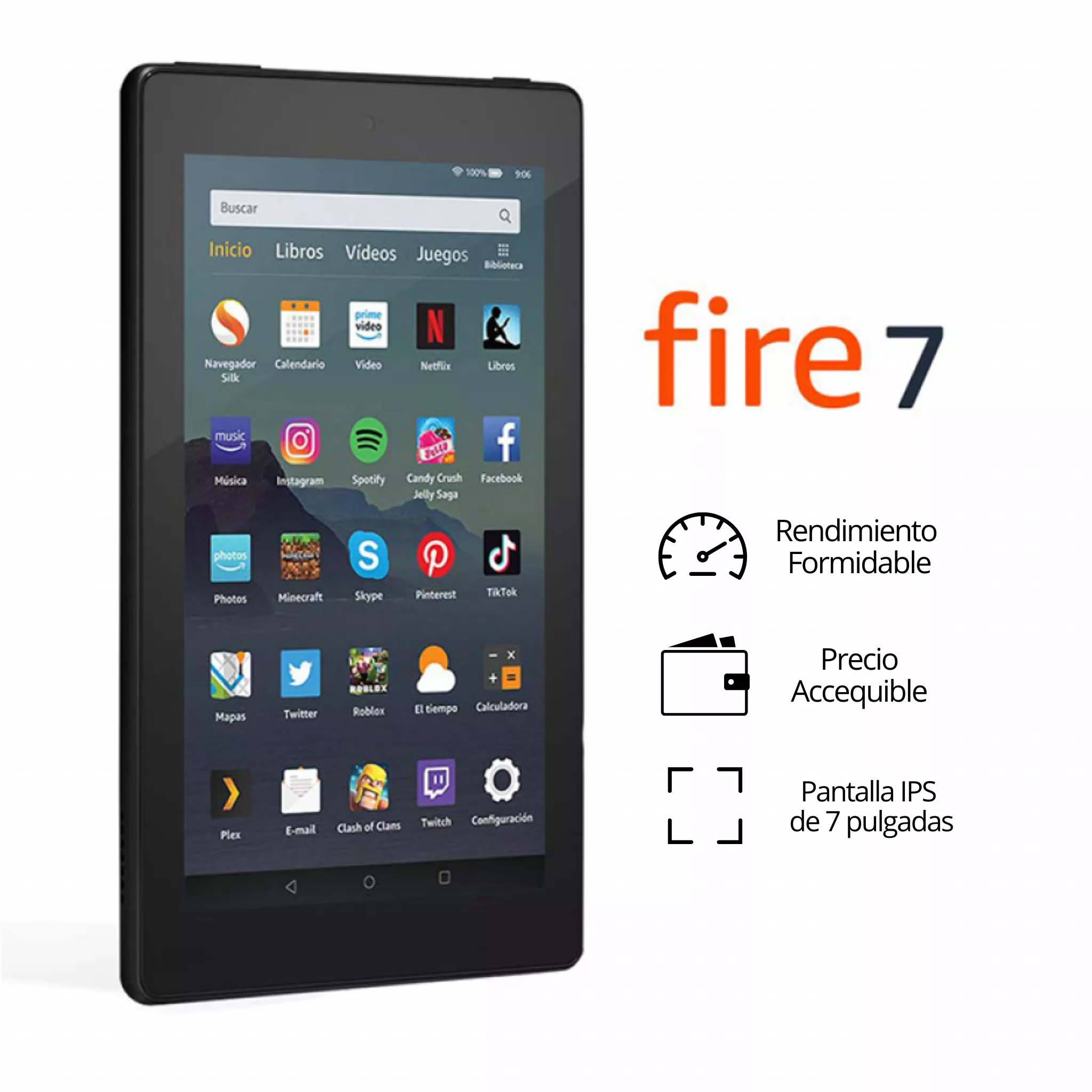 Amazon Tablet Fire 7 - Pantalla de 7 pulgadas - 16 GB - color negro
