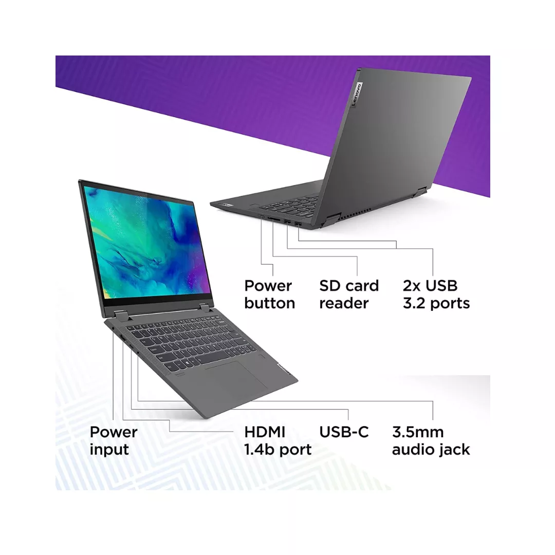 Laptop Levnovo AMD Ryzen 7 5700H 16GB RAM 512 SSD 14" 2IN Touch Grey