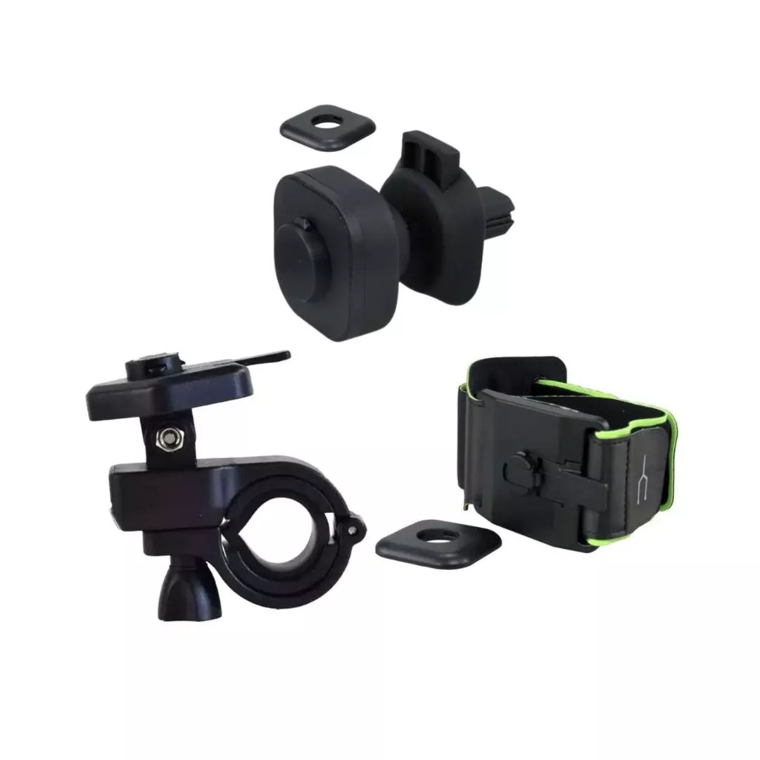 Morfi Soportes de Celular - Pack 3 - Soportes para bicicleta, auto y banda de brazo - Soportes compatibles para todos los teléfonos