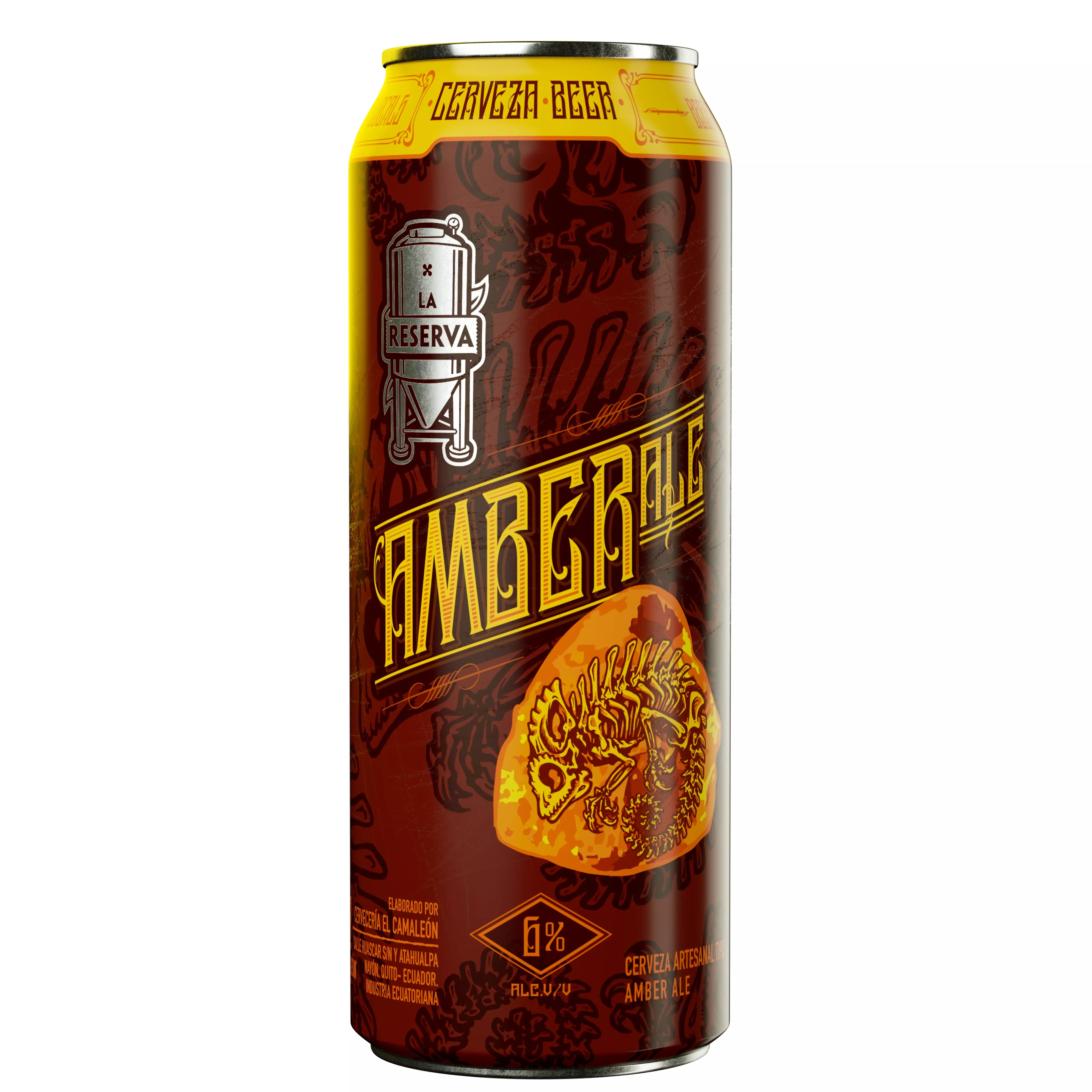 Docena de latas: Amber 500 ml - La Reserva (Rubia).