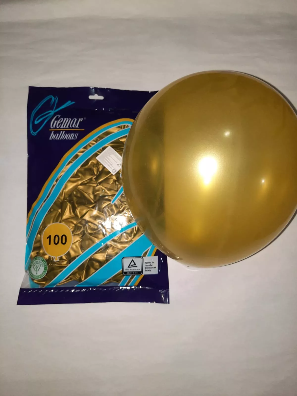 GLOBO LATEX PERLADO R10 COLOR DORADO  BOLSA X 100 UNIDADES