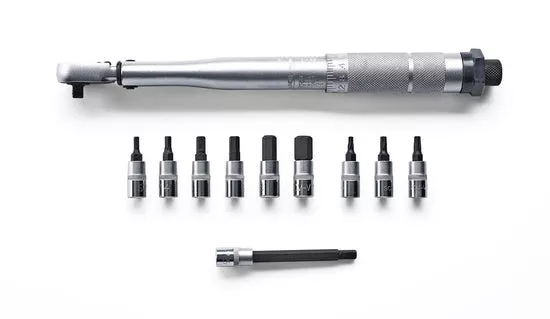TORQUE WRENCH 1/4&#34; DRIVE 2-24Nm WITH TOOLS
