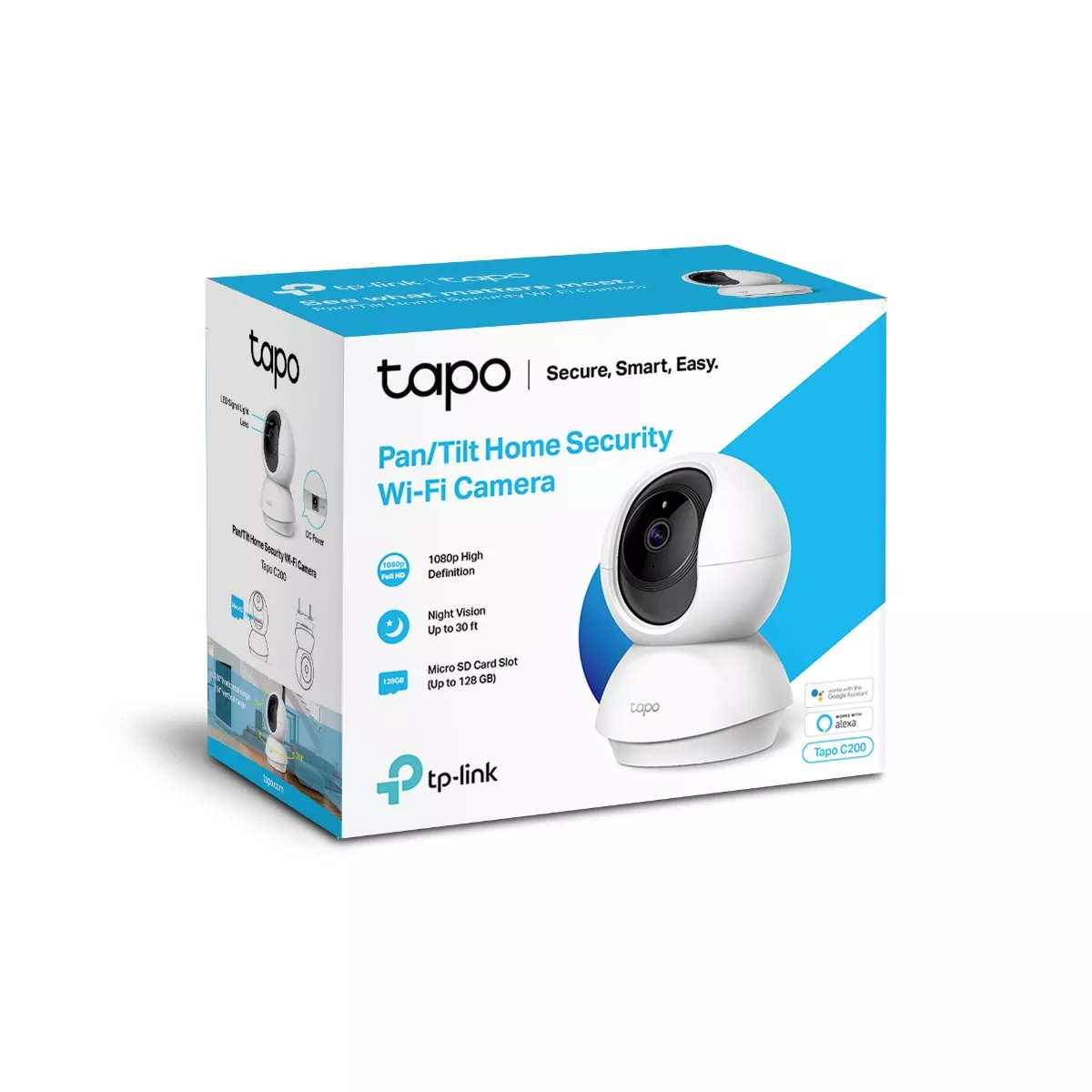 CAMARA IP TP LINK TAPO C200  PAN TILT  ROTATORIA  VISION NOCTURNA  AUDIO DOBLE VIA  SOPORTA MICRO SD