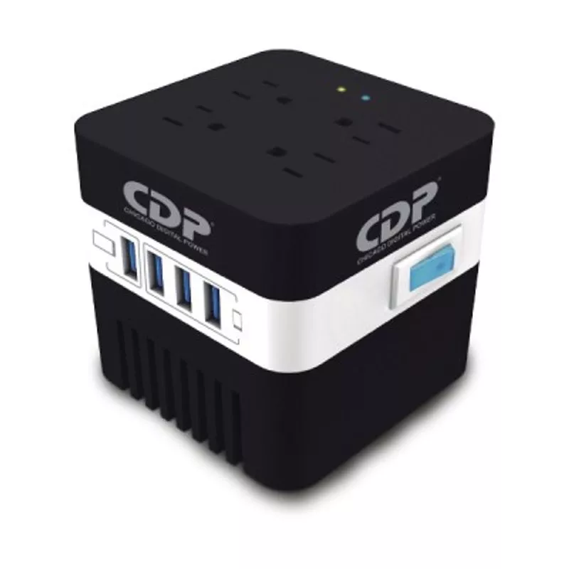 REGULADOR VOLTAJE CDP RU AVR604 600VA   300W   E S 120V   S  4 AVR SUP DE PICOS   S  4 USB 5V