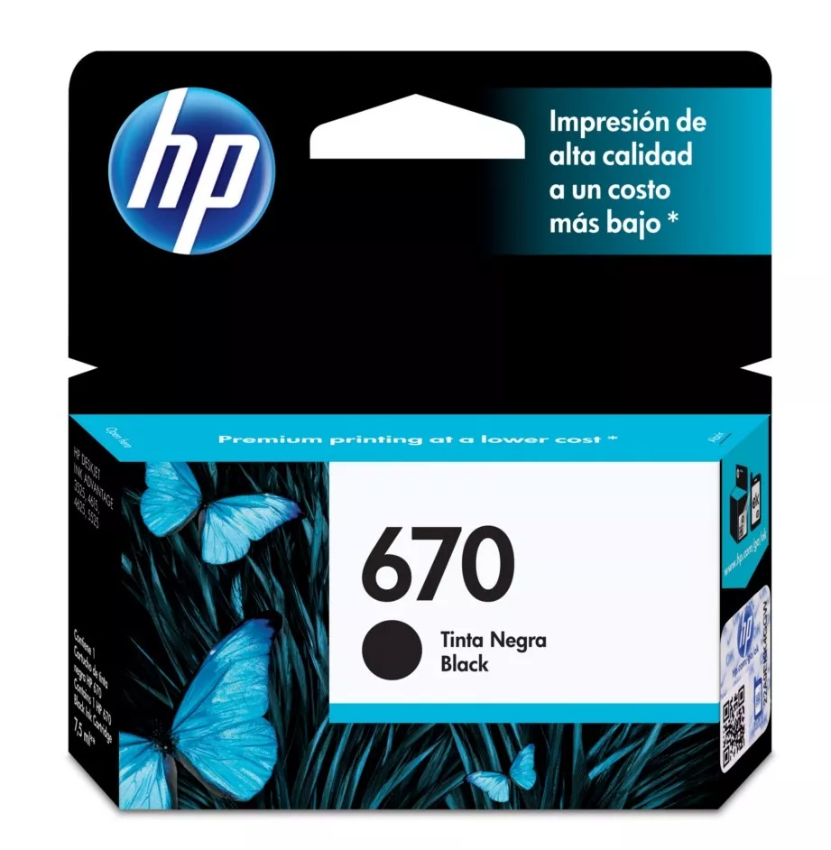 TINTA HPINC 670 NEGRO 3525 4615 4625 5525 250 PAG CZ113AL