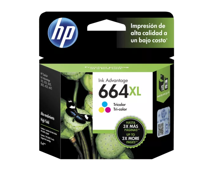 TINTA HPINC 664XL TRI COLOR 1115 2135 3635 3775 330 PAG F6V30AL