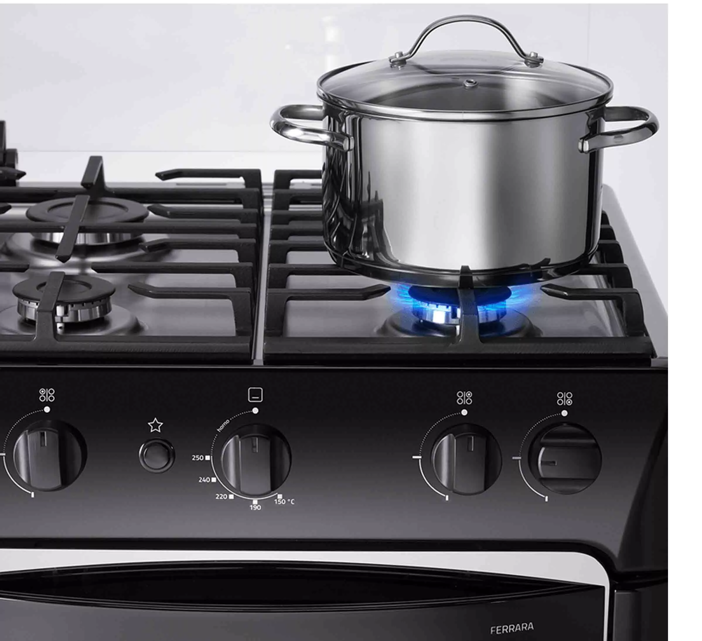 Indurama cocina a gas ferrara zafiro 24” color negro