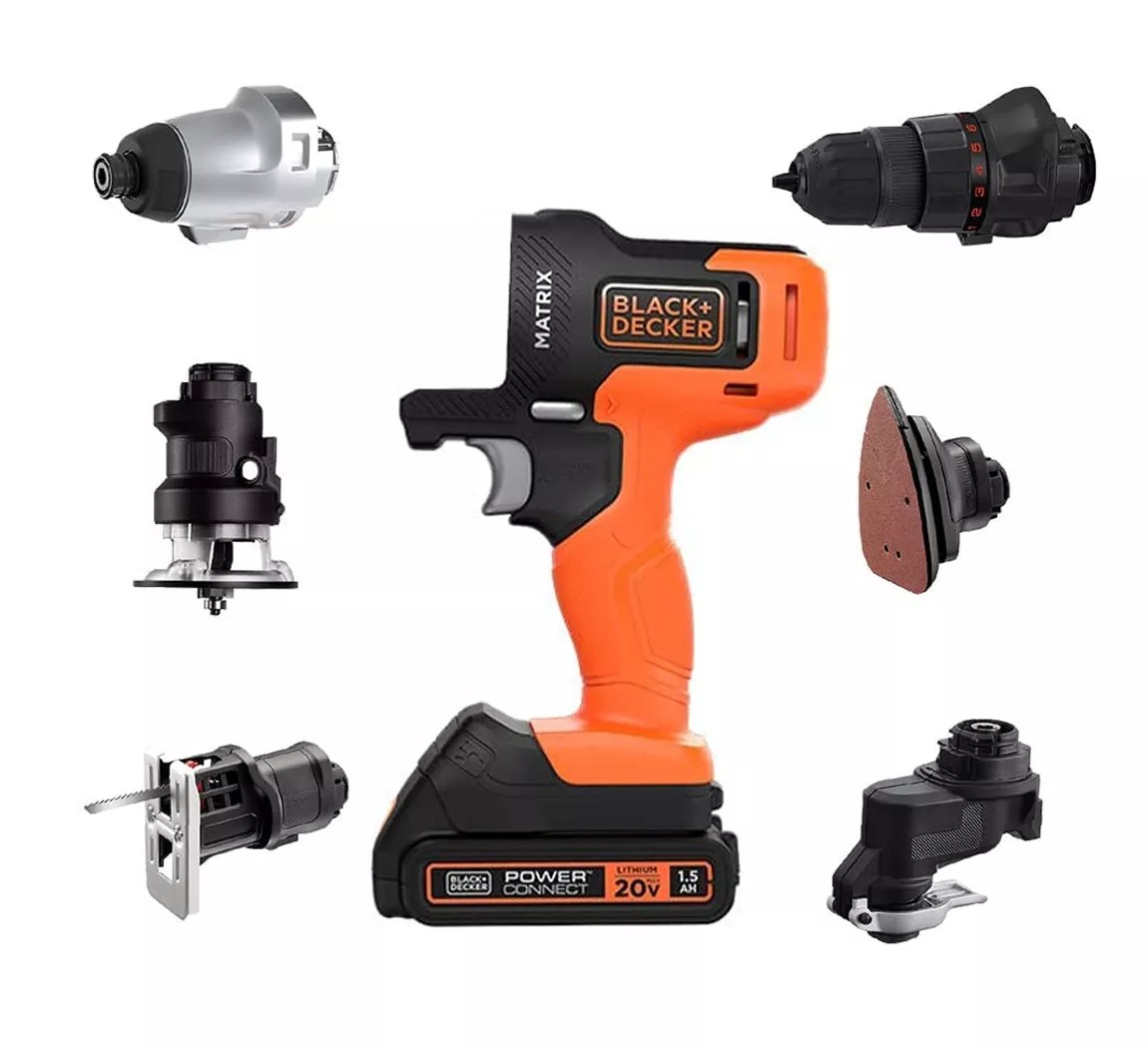 Black And Decker Set 6 Herramientas Batería 20 V Luz Indicadora