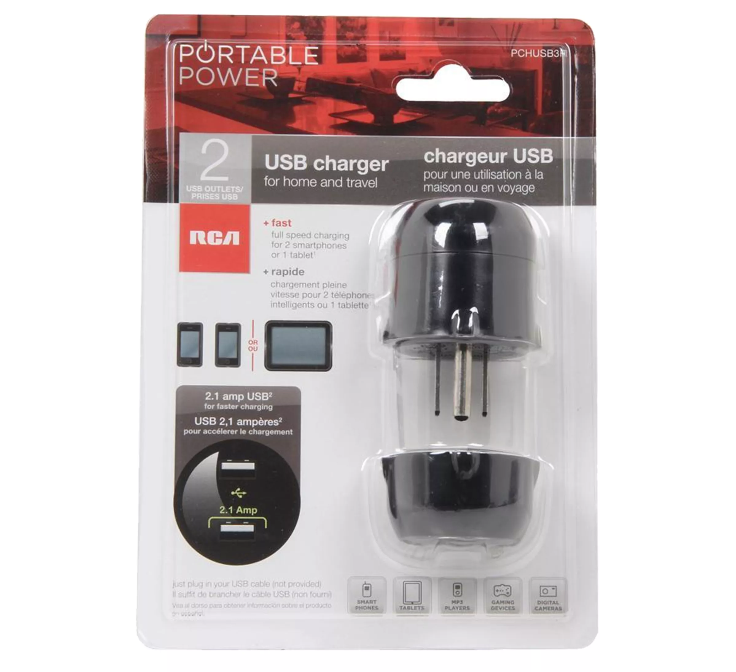 Rca cargador de pared doble ingreso