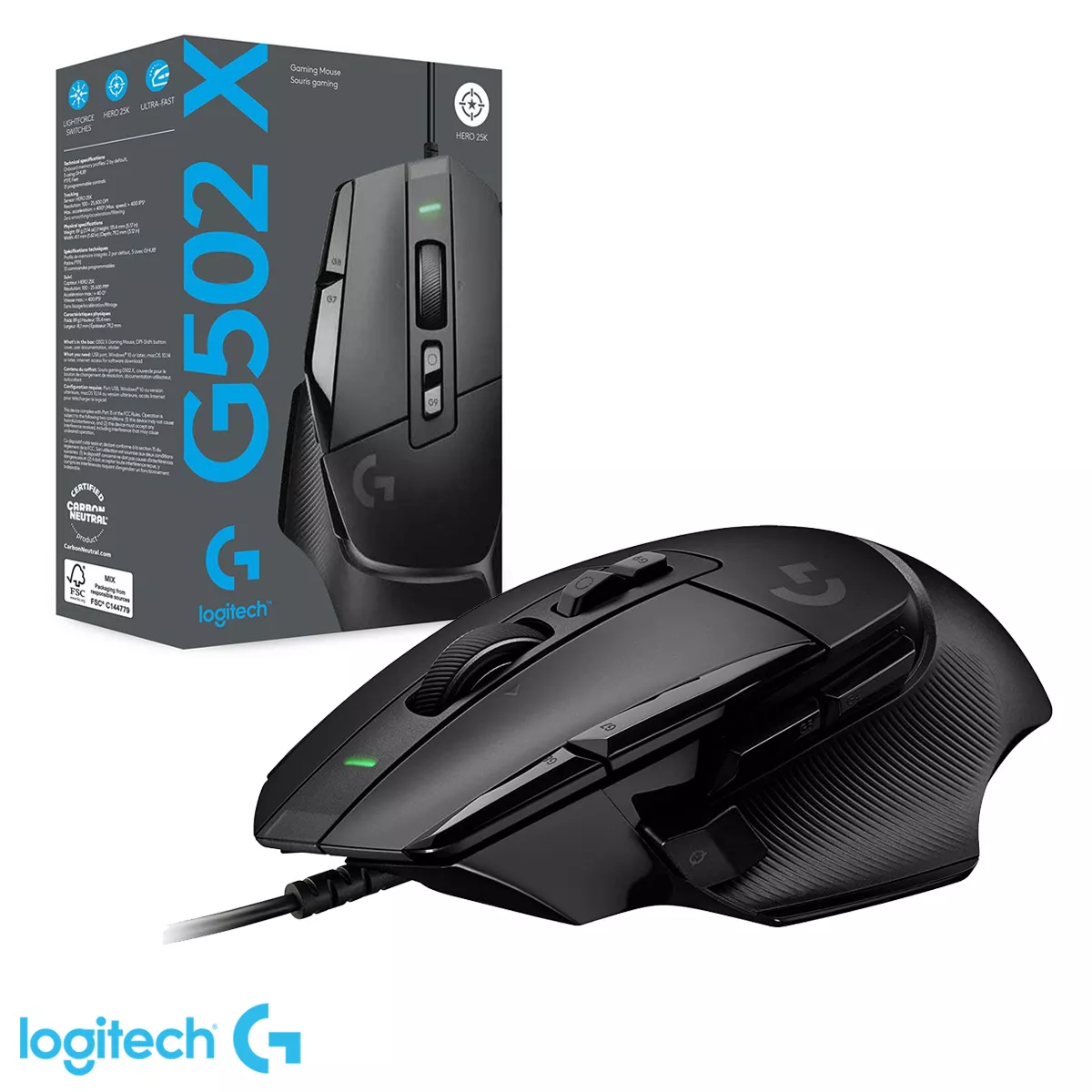 MOUSE LOGITECH G502 X Wired Gaming Negro