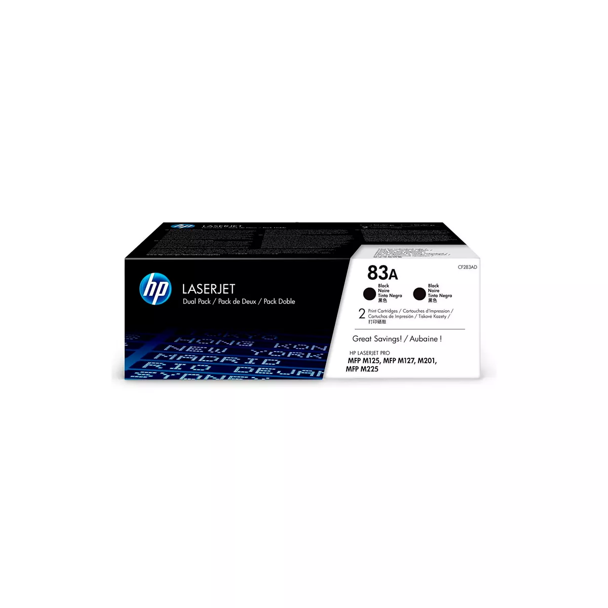 TONER HPINC 83AD DUAL NEGRO LASERJET 127FN 201DW 1500X2 PAG CF283AD