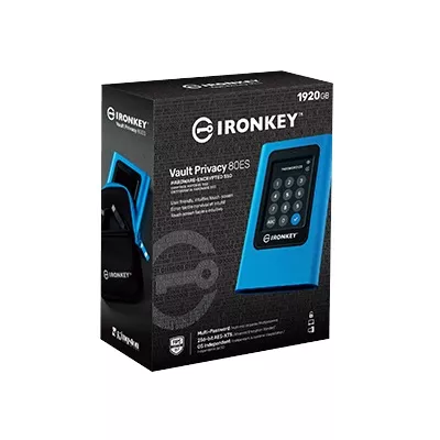Kingston IronKey Vault Privacy 80   SSD   cifrado   1920 GB   externo  portatil    USB 3 2 Gen 1  USB C conector    FIPS 197  256 bit AES XTS   Conforme a la TAA