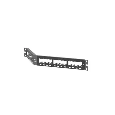 Panduit MINI COM Angled All Metal Shielded Modular Patch Panel   Patch panel   black   1U   19    24 ports