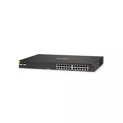 HPE Aruba 6100 24G Class4 PoE 4SFP    Conmutador   Gestionado   24 x 10 100 1000  PoE     4 x 1 Gigabit   10 Gigabit SFP    flujo de aire de lado a lado   montaje en rack   PoE   370 W