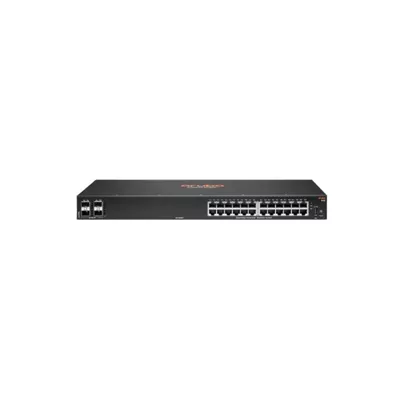 HPE Aruba 6100 24G 4SFP  Switch   Conmutador   Gestionado   24 x 10 100 1000   4 x 1 Gigabit   10 Gigabit SFP    flujo de aire de lado a lado   montaje en rack