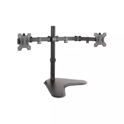 Klip Xtreme KPM 311   Base   para 2 pantallas LCD   plastico  acero de alta calidad   negro   tamano de pantalla  13  32    soporte para escritorio