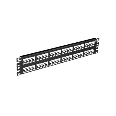 Panduit MINI COM All Metal Shielded Modular Patch Panel   Patch panel   black   2U   19    48 ports