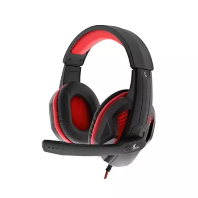 Auriculares con cable Xtech XTH 551 Igneus   Juegos   Retroiluminado  rojo   Tipo de conexion  3 5 mm  TRRS  y USB para alimentacion  Incluye adaptador divisor hembra de 3 5 mm a enchufes dobles de 3 5 mm  TRS    Multiplataforma   6 6 pies  trenzado