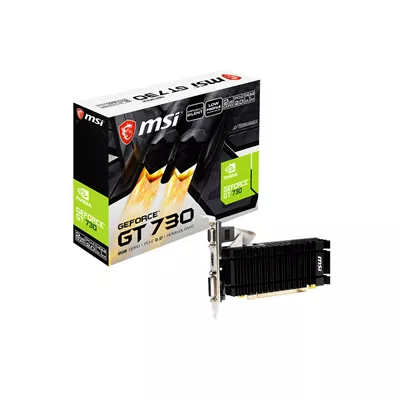 MSI N730K 2GD3H LPV1   Tarjeta grafica   GF GT 730   2 GB DDR3   PCIe 2 0 x16 perfil bajo   DVI  D Sub  HDMI   sin ventilador