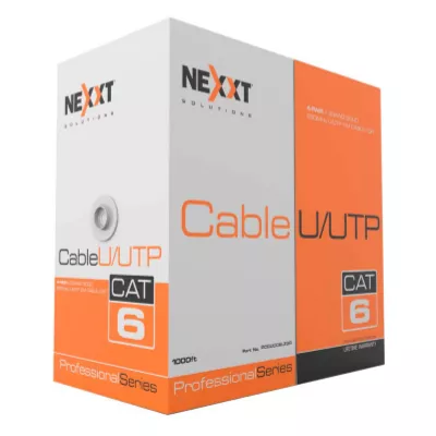 ROLLO DE CABLE U/UTP NEXXT CAT 6 305M 10/100/1000 MBPS GIGABIT PARA INTERIOR GRIS