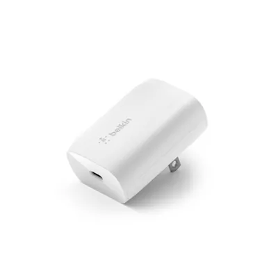 Belkin Wall Charger   Adaptador de corriente   tecnologia PPS   30 vatios   3 A   Fast Charge  PD 3 0  24 pin USB C    blanco