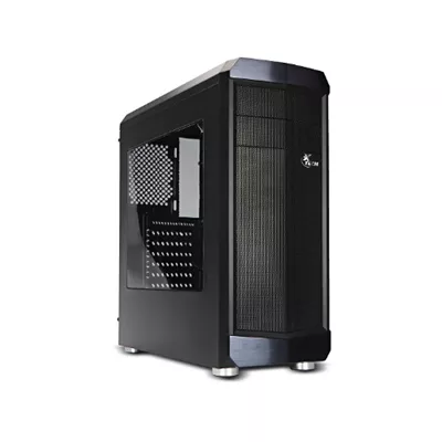 Chasis de PC para Gaming Xtech XT GMR2 Environ   Negro   Ventilador LED azul   Panel lateral Ventana acrilica   ATX   Sin fuente de alimentacion  PS 2    Hasta siete ventiladores  con una sola unidad preinstalada de 120 mm con 4 LED