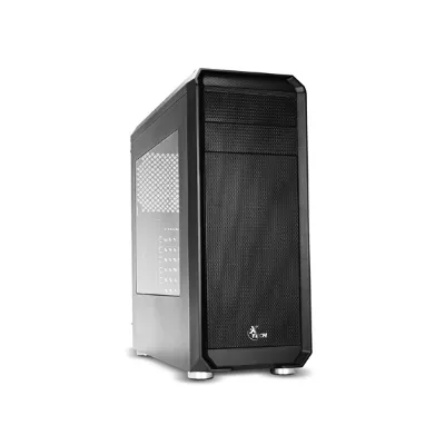 Xtech XT GMR1 Chasis de PC para Gaming   Negro   Ventilador LED Azul   Ventana de panel lateral de acrilico   ATX   Sin fuente de poder PS 2    Hasta 7 ventiladores  Con una unidad pre instalada de 120mm con 4 LEDs