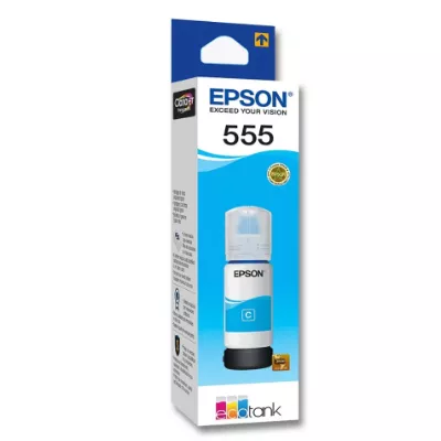 Epson T555   Cian   original   recarga de tinta   para EcoTank L8160  L8180