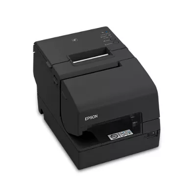 Epson OmniLink TM H6000V   Impresora de recibos   transferencia termica   matriz de puntos   230 x 297 mm  Rollo  7 95 cm    9 espiga   hasta 350 mm segundo   USB  LAN  serial  NFC   cortador   negro