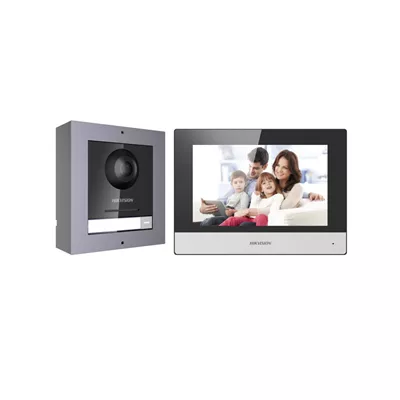 Hikvision DS KIS602   Sistema de intercomunicacion de video   cableado  LAN 10 100  802 11b  802 11g  802 11n    7  monitor LCD   1 camara s