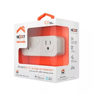 Nexxt    Solutions Connectivity   NHP D610   wireless   2 Toma corrientes   2 puertos USB   Compatible con Amazon Alexa y Google Assistant   1875 W de potencia maxima   200 joules