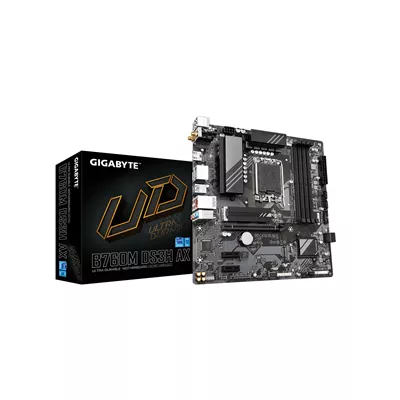 Gigabyte B760M DS3H AX   1 X   placa base   micro ATX   Socket LGA1700   B760 Chipset   USB 3 2 Gen 1  USB C 3 2 Gen2   Bluetooth  2 5 Gigabit LAN  Wi Fi   Tarjeta grafica  CPU necesaria    HD Audio  8 canales