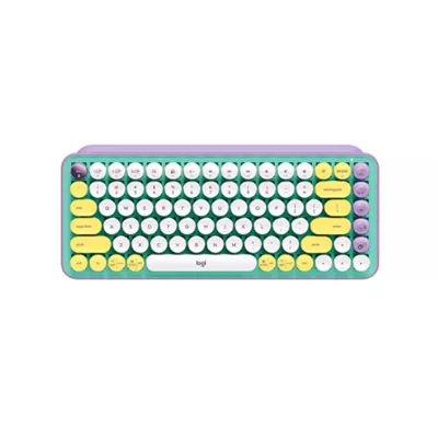 Logitech POP Keys   Teclado   Inalambrico   Espanol   USB   Bluetooth LE   Bluetooth 5 1   Bluetooth   Diseno ergonomico   Morado