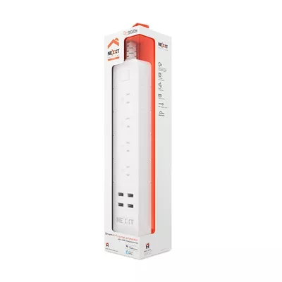 Nexxt   Solutions Connectivity   wireless 4 outlet   Conexion Wi Fi   4 toma corriente   4 puertos USB de carga   Compatible  con Amazon Alexa y Google Asistant   1875W de potencia maxim