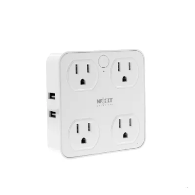 Nexxt   Solutions Connectivity   4 Outlet   4 USB   Conexion Wi Fi   4 toma corriente   4 puertos USB   Compatible con Amazon Alexa y Google Assistant   1875 W de potencia maxima   900 joules