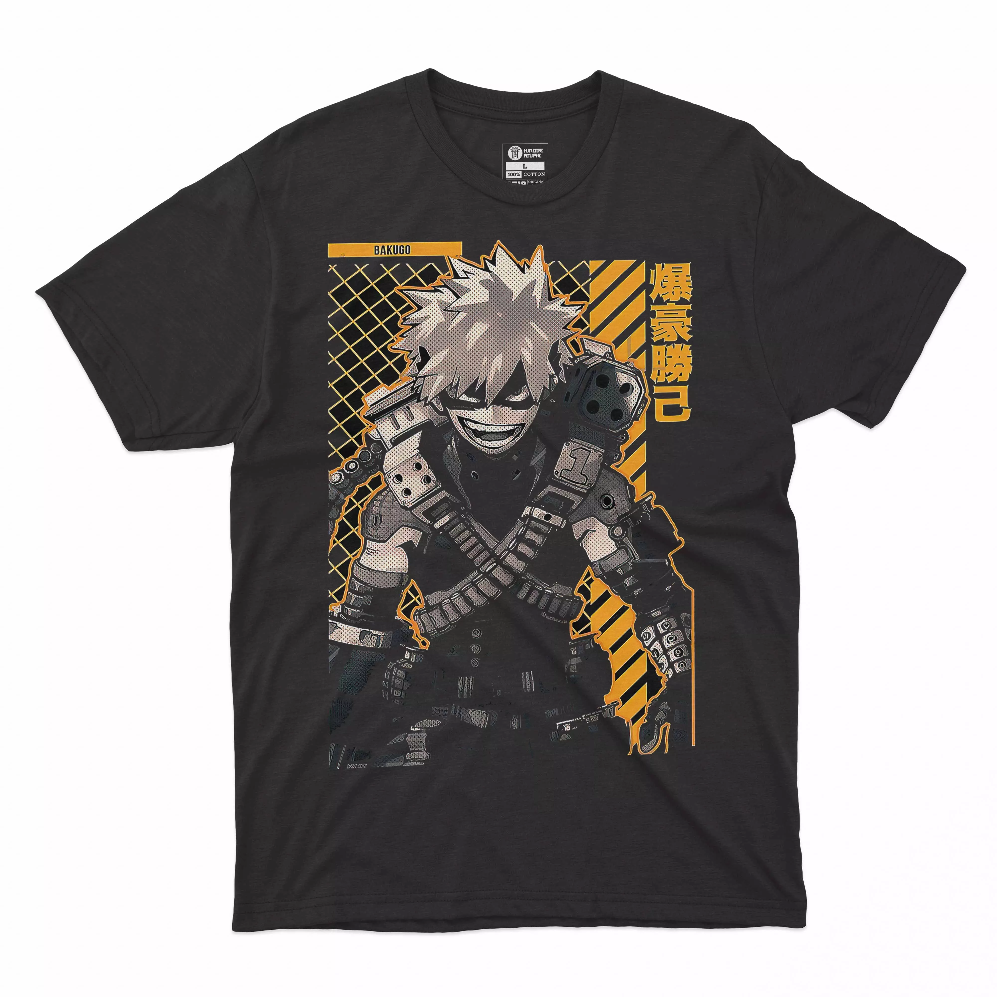 My Hero Academy Bakugo Katsuki Camiseta Algodón 100% Negra