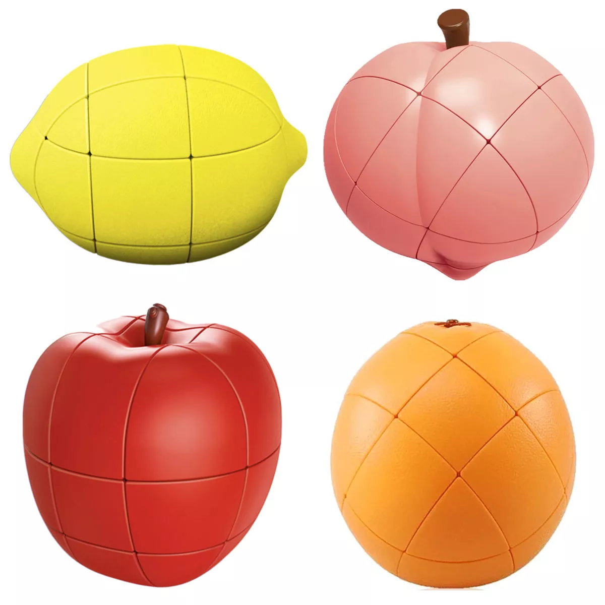 Cubo mágico FanXin frutas Manzana, Limón, Naranja, Durazno 3x3