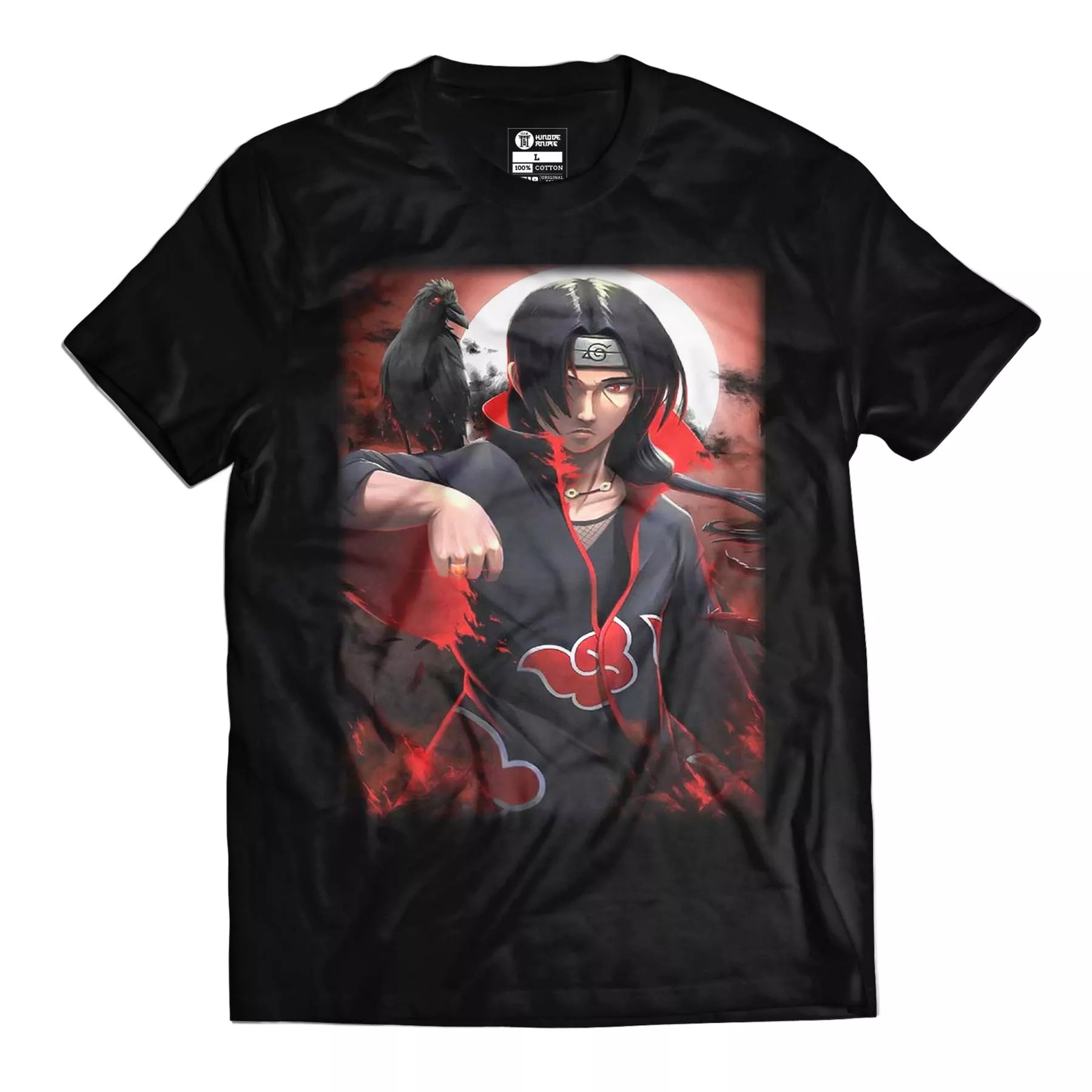 Naruto Camiseta Itachi Algodón 100% Negra