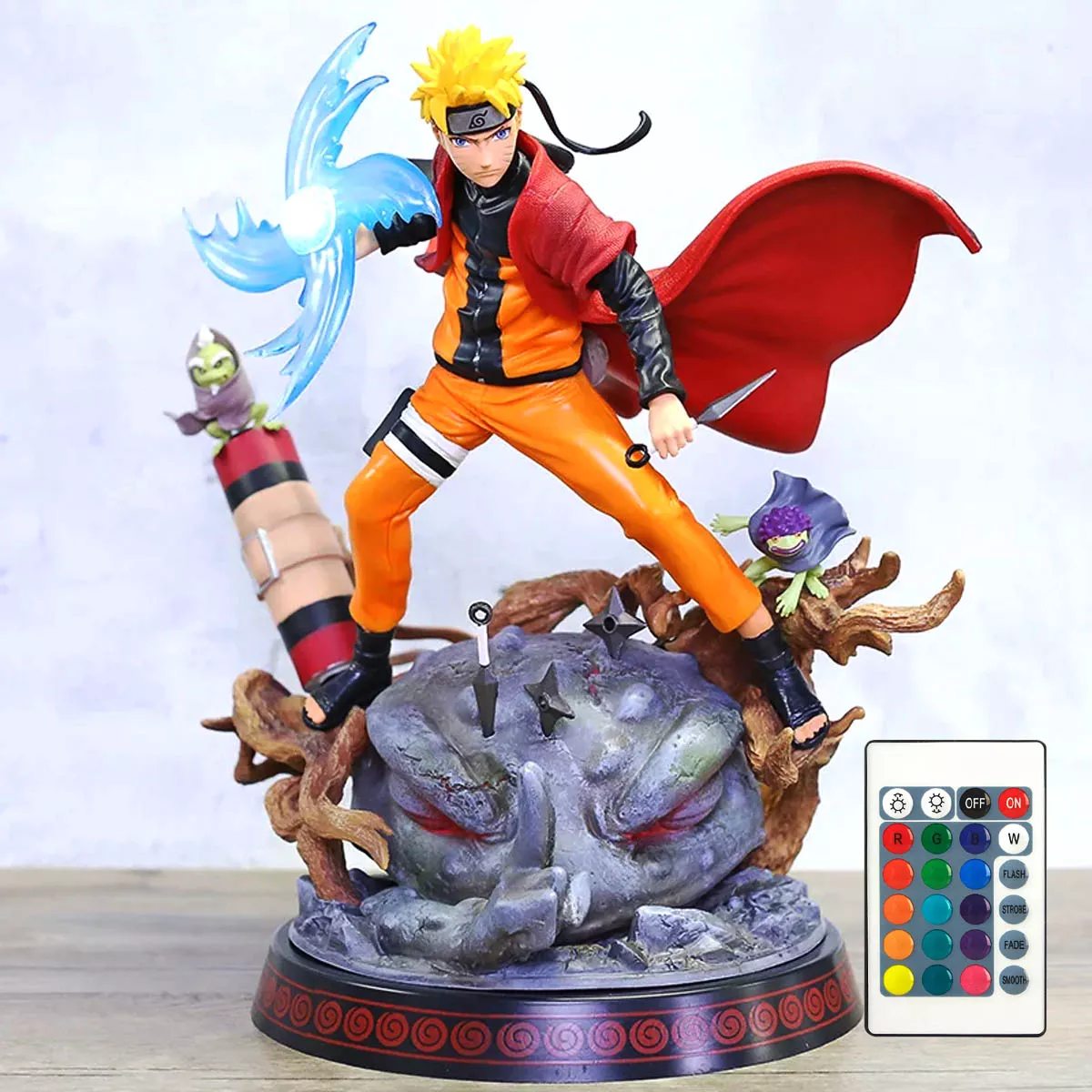 Naruto Uzumaki Modo Sabio Figura Con Luz + Control PVC ABS 28cm